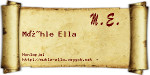 Mühle Ella névjegykártya